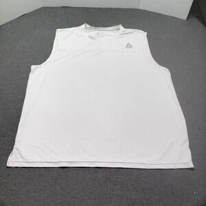 Reebok Mens Tank Top 2XL White Athletic Gym Workout Sleeveless Graphic Shirt